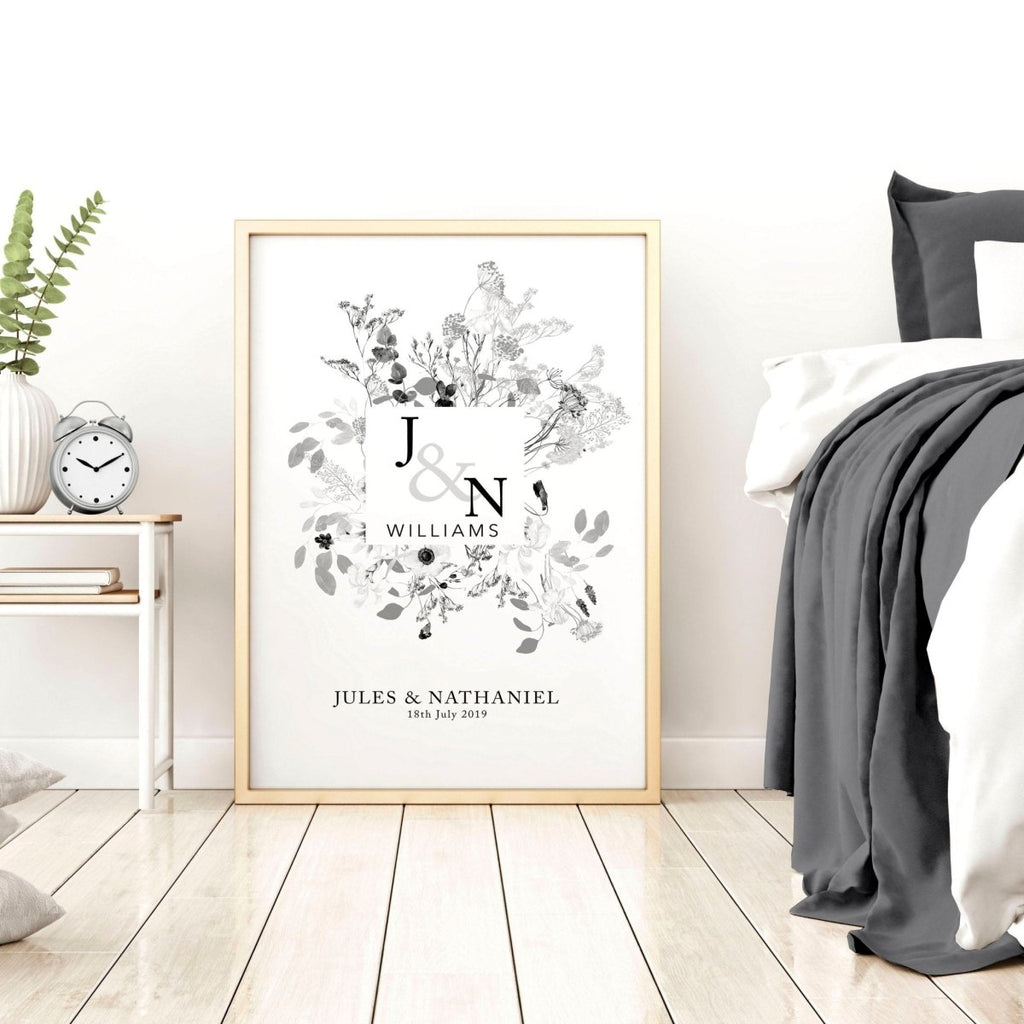 Personalised wedding anniversary gifts | wall art print - Joe’s Haven