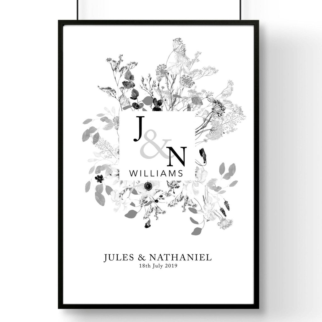 Personalised wedding anniversary gifts | wall art print - Joe’s Haven