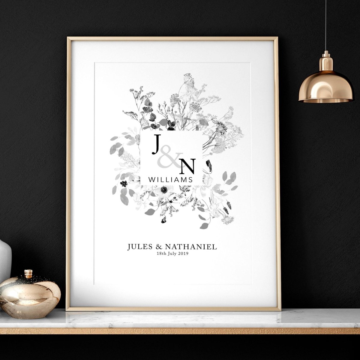 Personalised wedding anniversary gifts | wall art print - Joe’s Haven