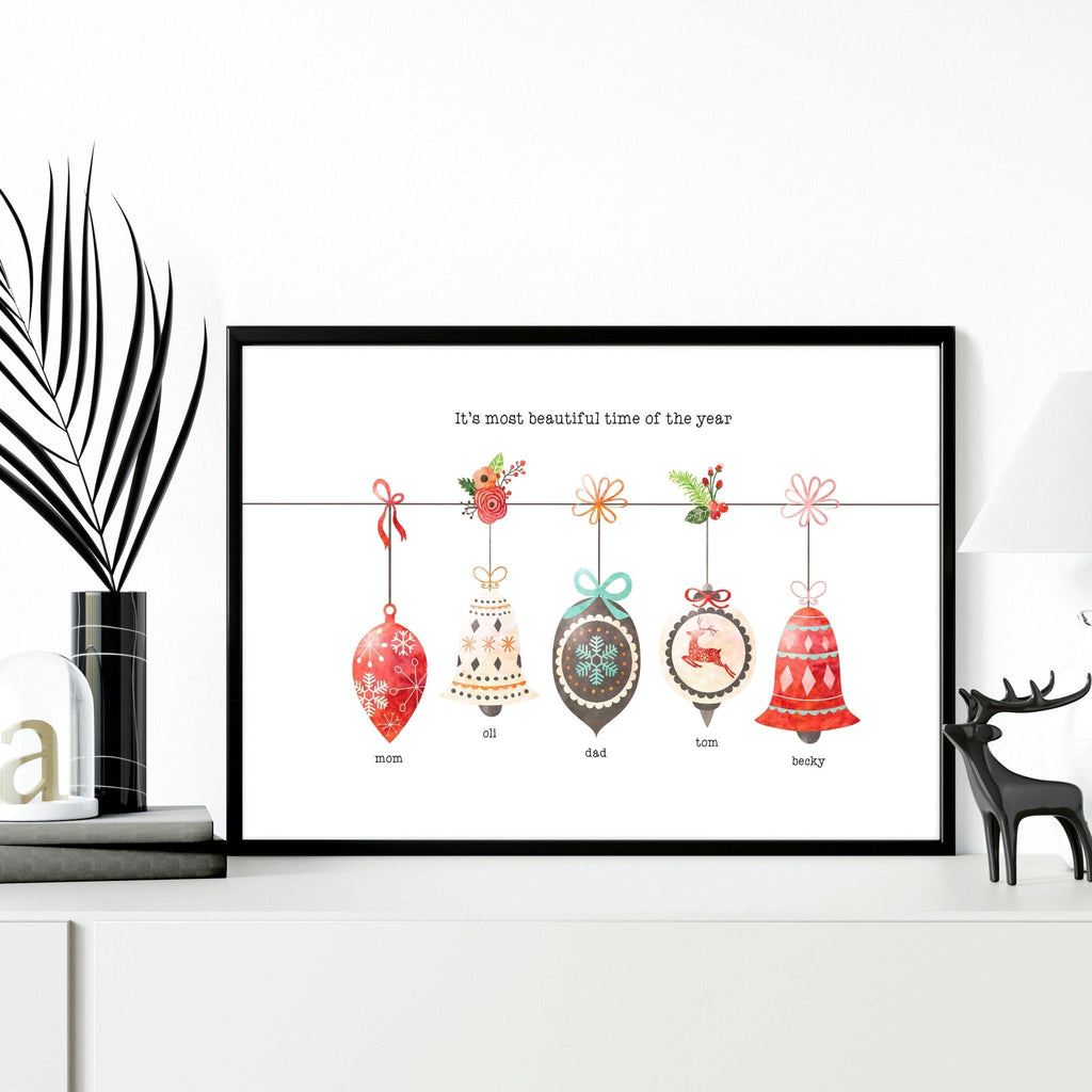 Custom family gifts for Christmas | wall art print