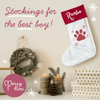 Personalised Pet Christmas Stocking with Paw Print - Joe’s Haven