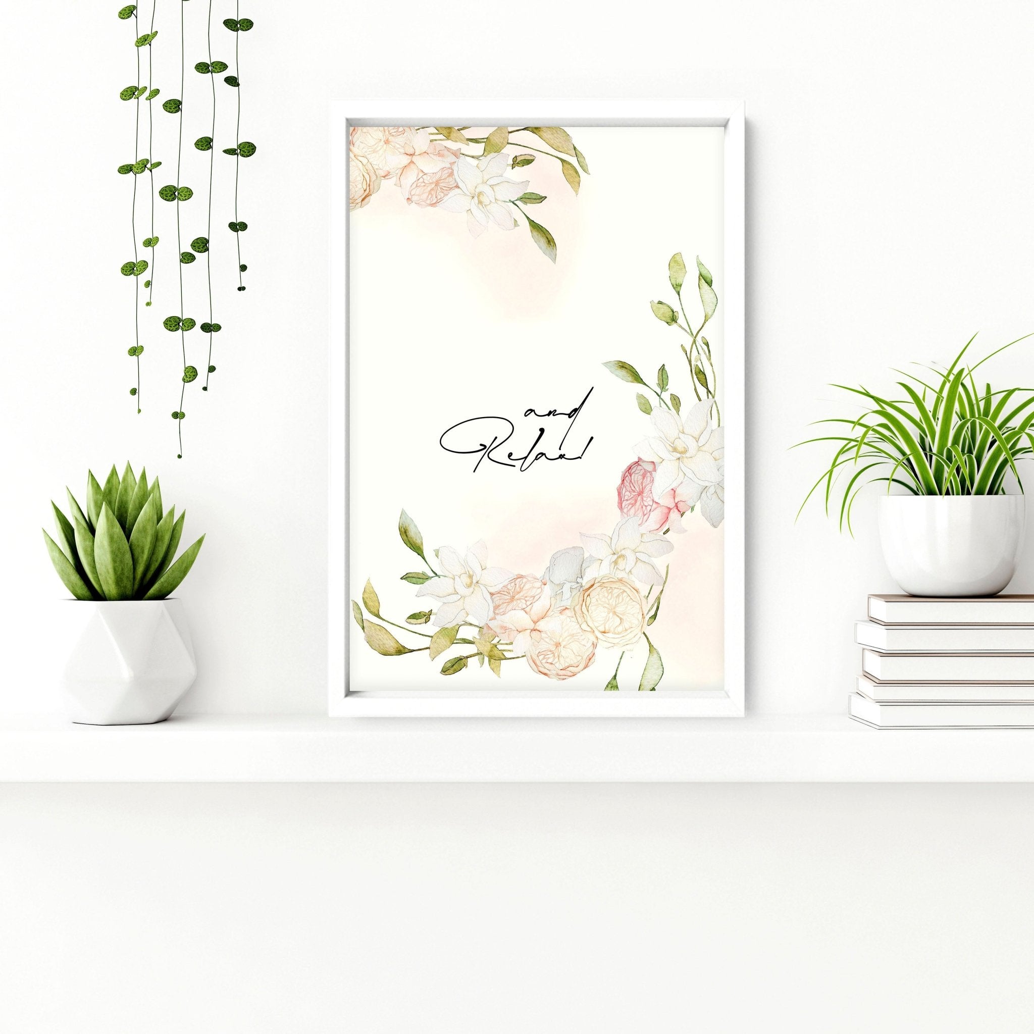 Bathroom art prints | Set of 2 Pink blooms wall art