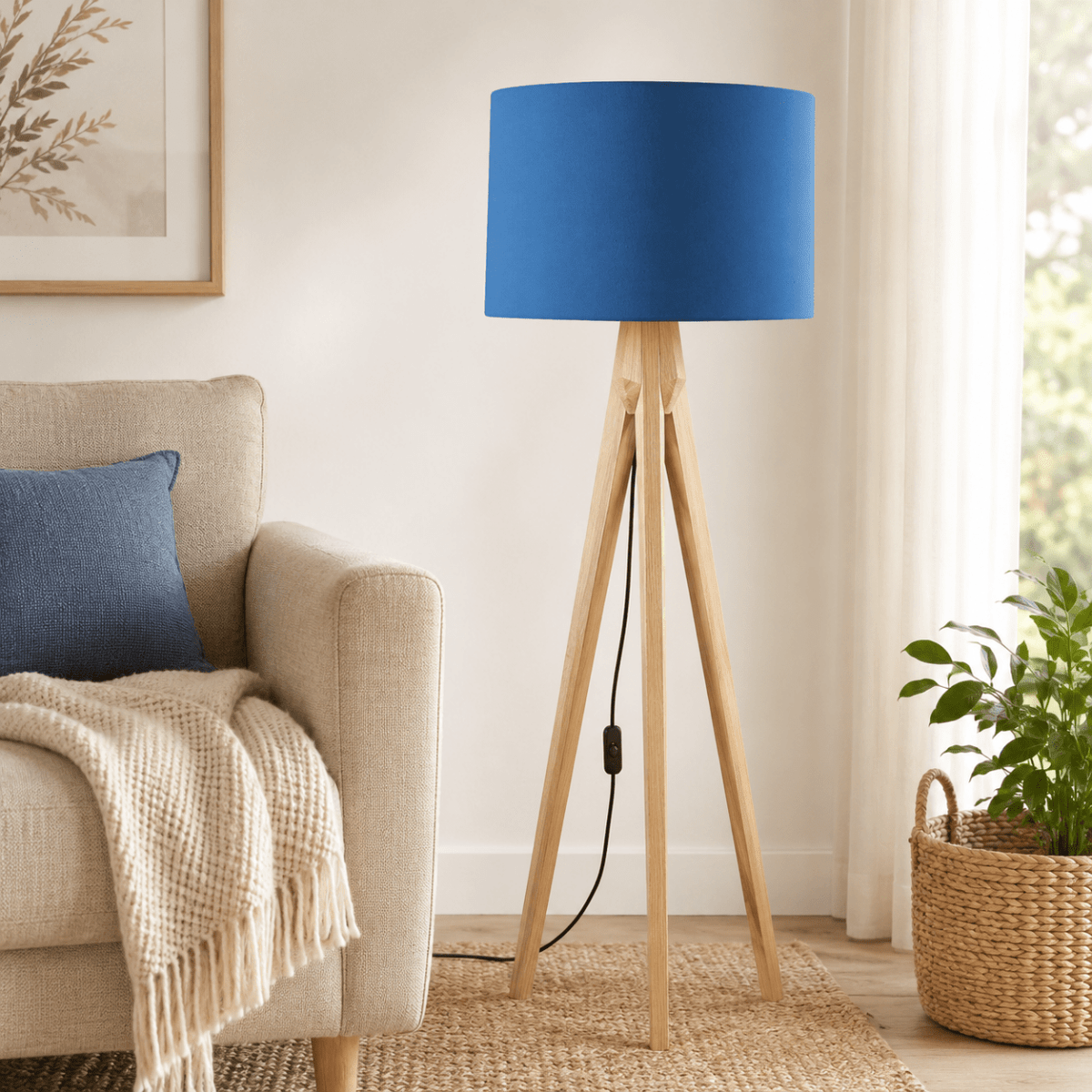 Plain Cobalt Blue Lampshade, Ceiling or Table Lamp Shade - Joe’s Haven