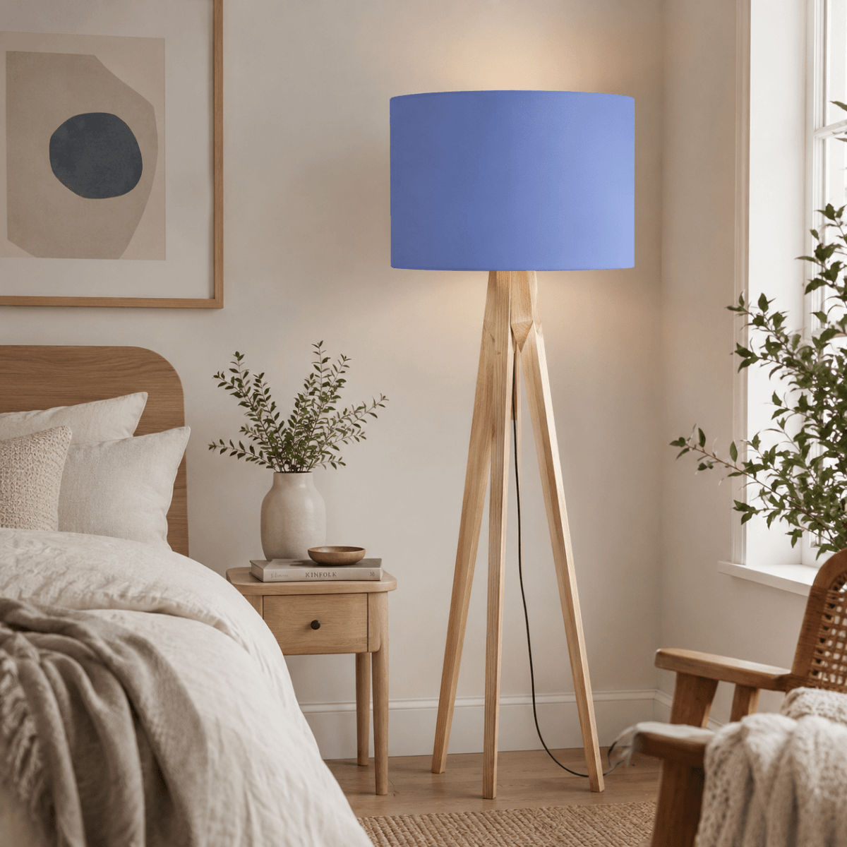 Plain Cornflower Blue Lampshade, Ceiling or Table Lamp Shade - Joe’s Haven