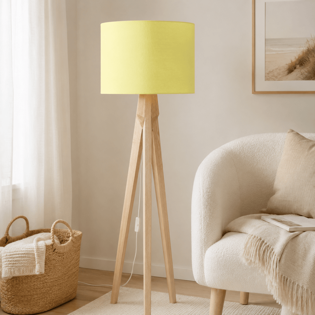 Plain Pale Lemon Lampshade, Ceiling or Table Lamp Shade - Joe’s Haven