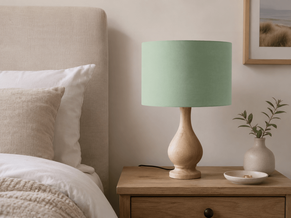 Plain Sage Green Lampshade – Handmade UK, Ceiling or Table Lamp Shade | Made to Order - Joe’s Haven