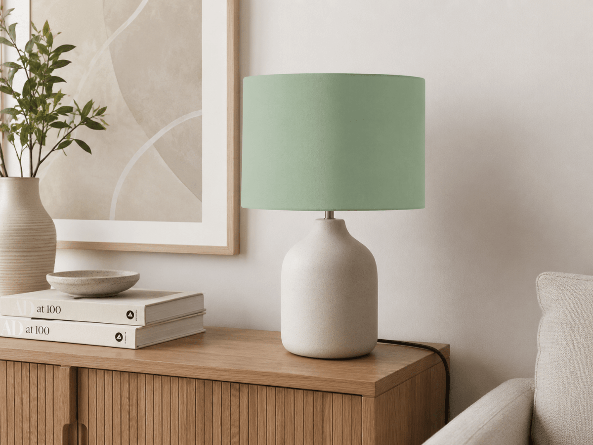 Plain Sage Green Lampshade – Handmade UK, Ceiling or Table Lamp Shade | Made to Order - Joe’s Haven
