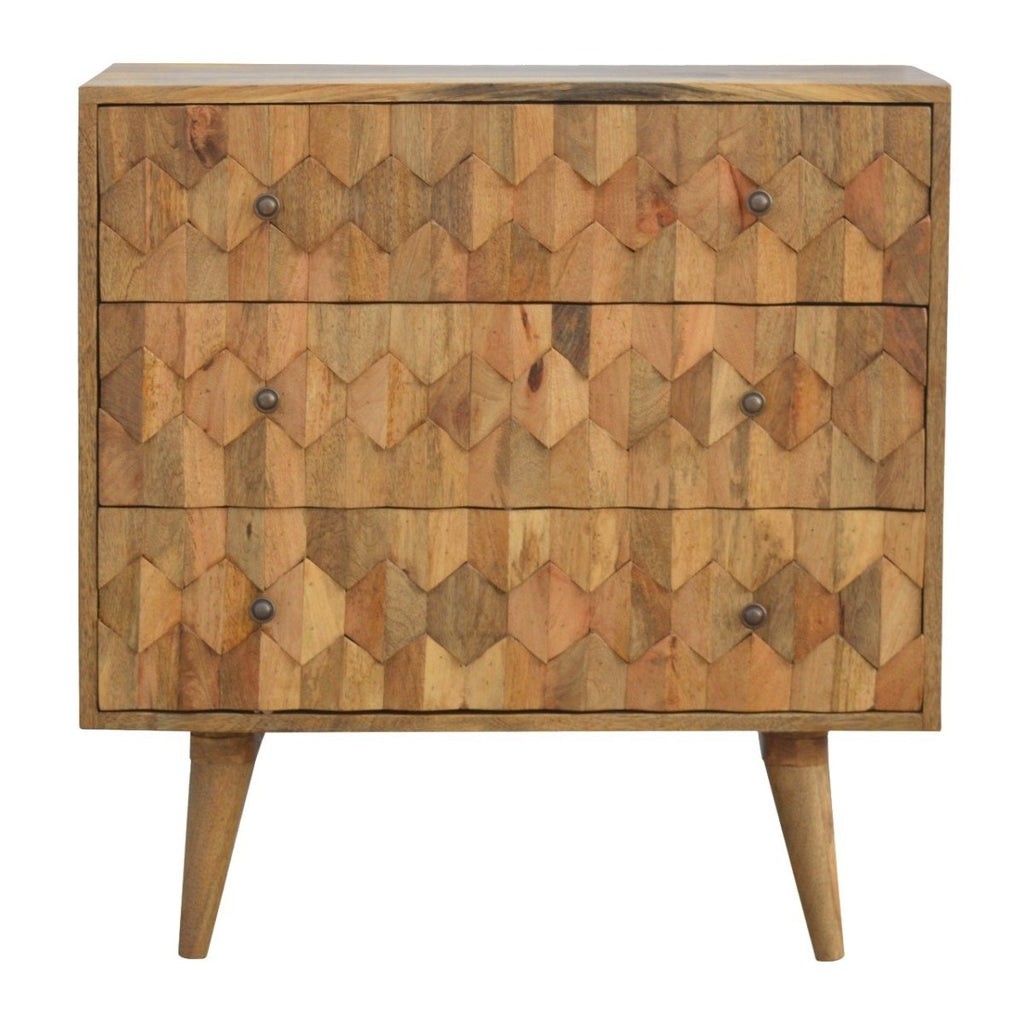Solid Mango Wood Pineapple Carved Chest - Joe’s Haven