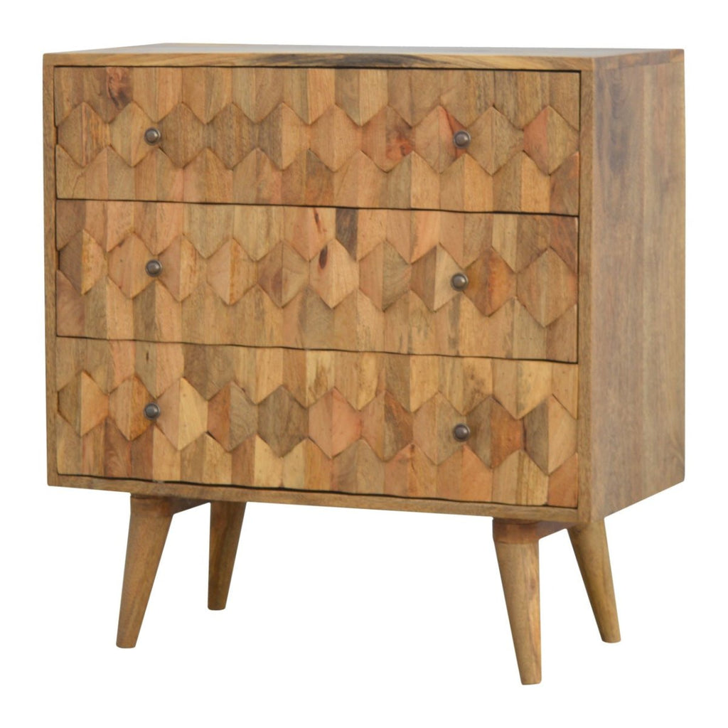 Solid Mango Wood Pineapple Carved Chest - Joe’s Haven