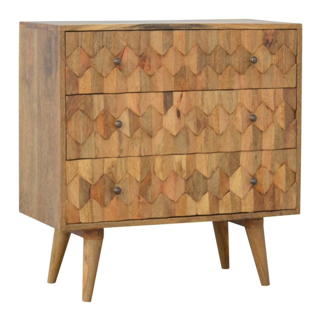 Solid Mango Wood Pineapple Carved Chest - Joe’s Haven