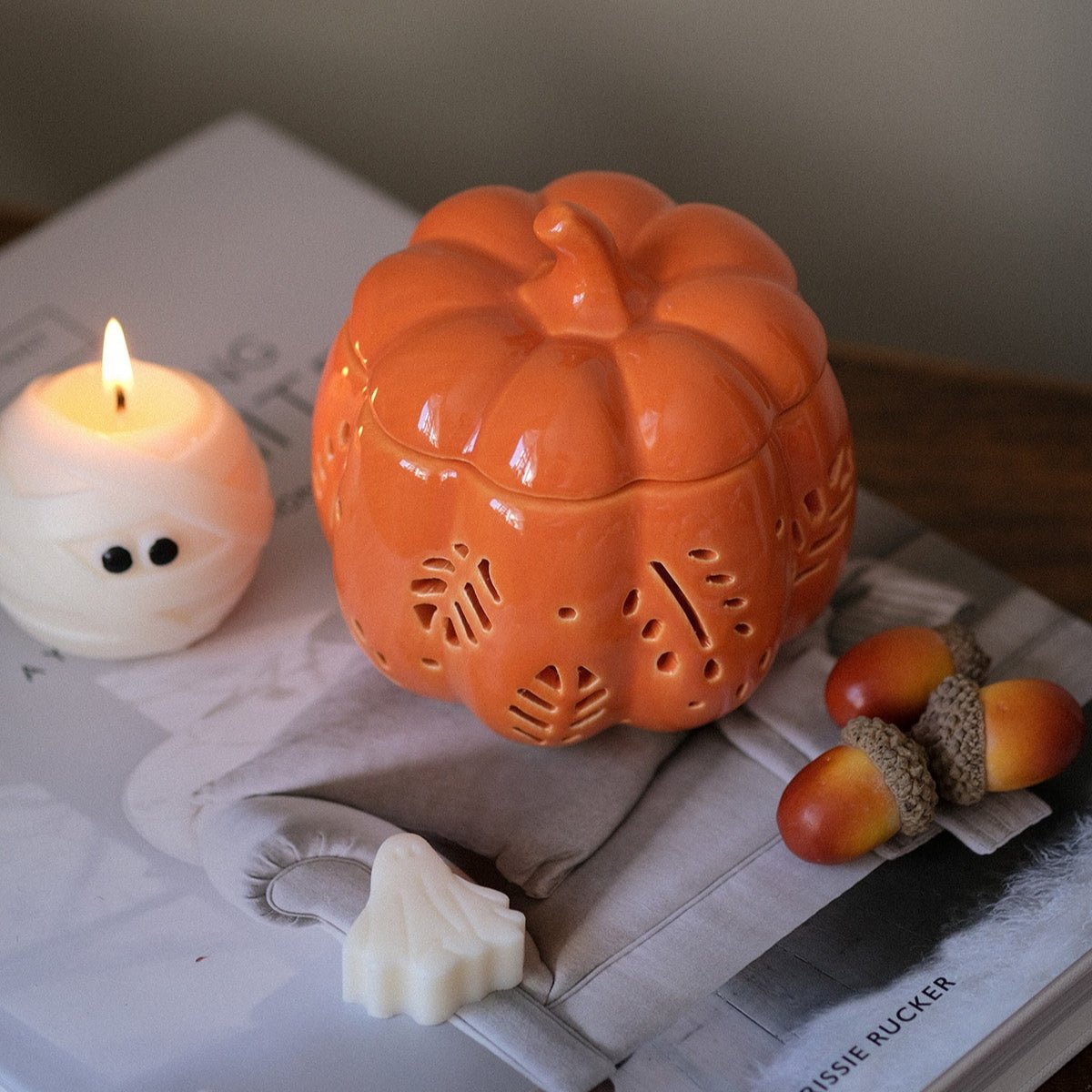 Pumpkin Wax Melt Burner - Orange - Joe’s Haven