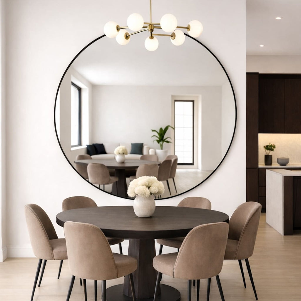 Rei - Extra Large Round Black Metal Circle Mirror - 150cm x 150cm - Joe’s Haven
