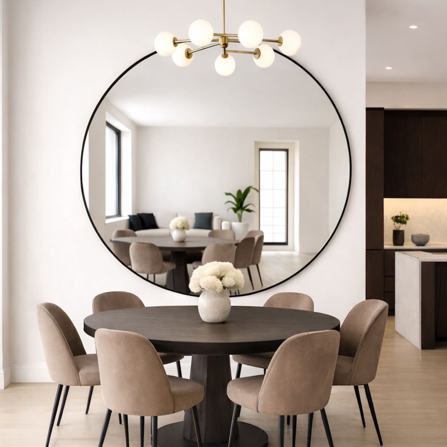 Rei - Extra Large Round Black Metal Circle Mirror - 150cm x 150cm - Joe’s Haven