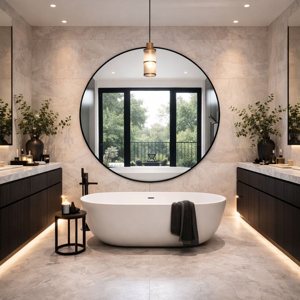 Rei - Extra Large Round Black Metal Circle Mirror - 150cm x 150cm - Joe’s Haven