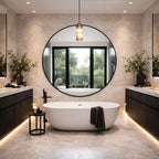 Rei - Extra Large Round Black Metal Circle Mirror - 150cm x 150cm - Joe’s Haven