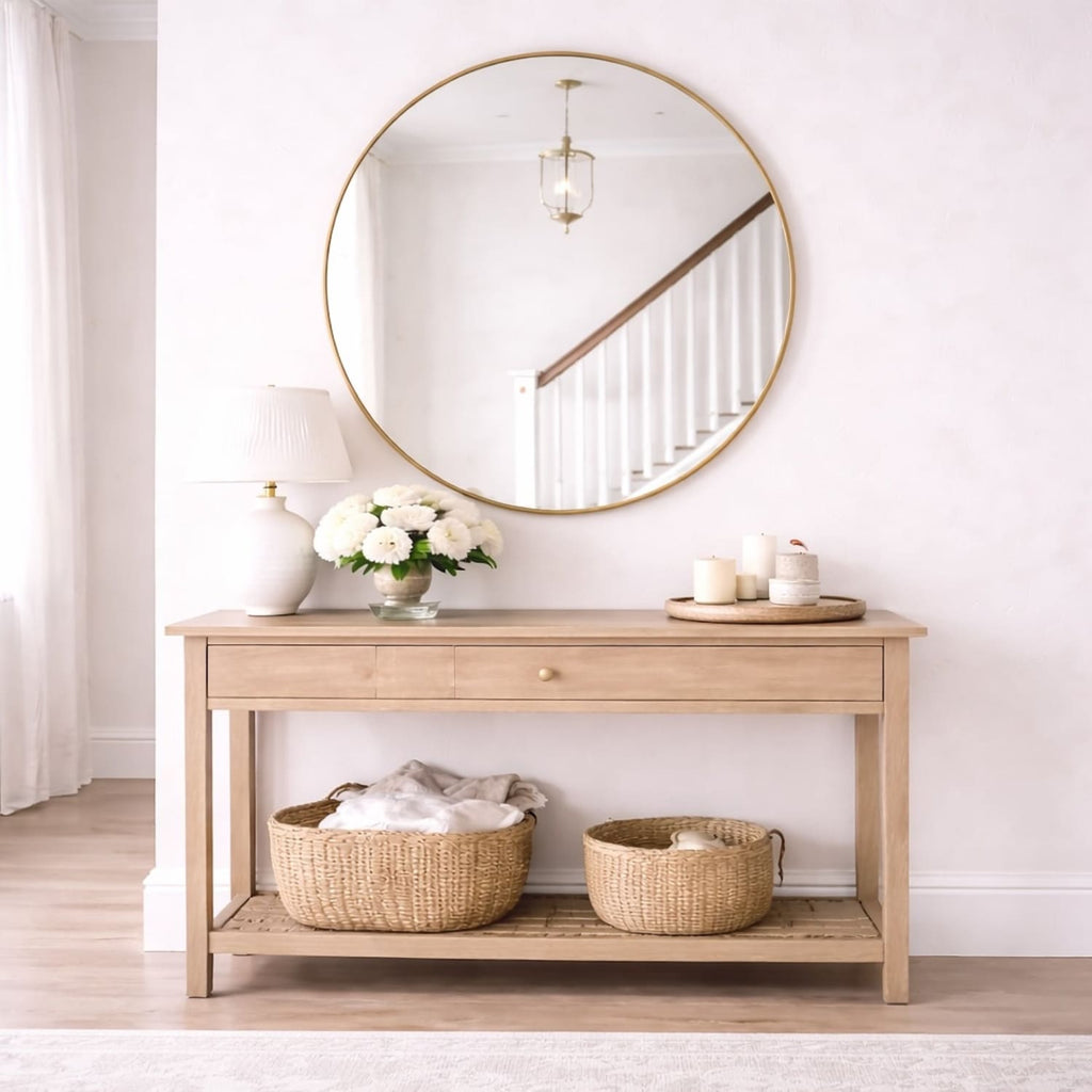 Rei - Extra Large Round Gold Metal Circle Mirror - 120cm x 120cm - Joe’s Haven