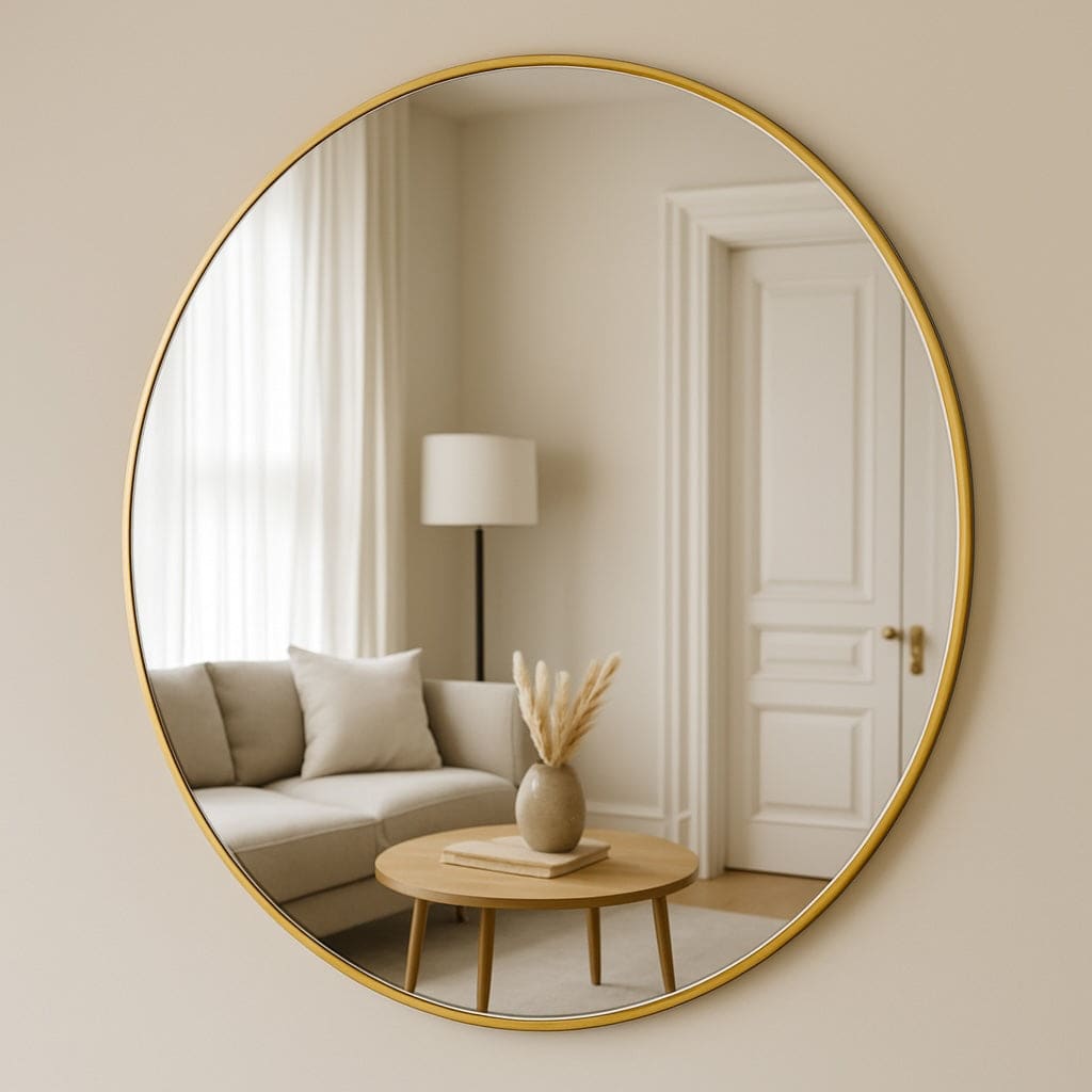 Rei - Extra Large Round Gold Metal Circle Mirror - 150cm x 150cm - Joe’s Haven