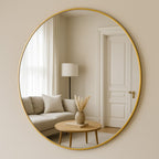 Rei - Extra Large Round Gold Metal Circle Mirror - 150cm x 150cm - Joe’s Haven