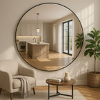 Rei - Large Round Black Metal Circle Mirror - 180cm x 180cm - Joe’s Haven