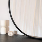 Rei - Large Round Black Metal Circle Mirror - 180cm x 180cm - Joe’s Haven