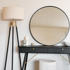 Rei - Large Round Black Metal Circle Mirror - 90cm x 90cm - Joe’s Haven
