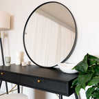 Rei - Large Round Black Metal Circle Mirror - 90cm x 90cm - Joe’s Haven