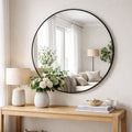 Rei - Large Round Black Metal Circle Mirror - 90cm x 90cm - Joe’s Haven