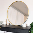Rei - Large Round Gold Metal Circle Mirror - 90cm x 90cm - Joe’s Haven