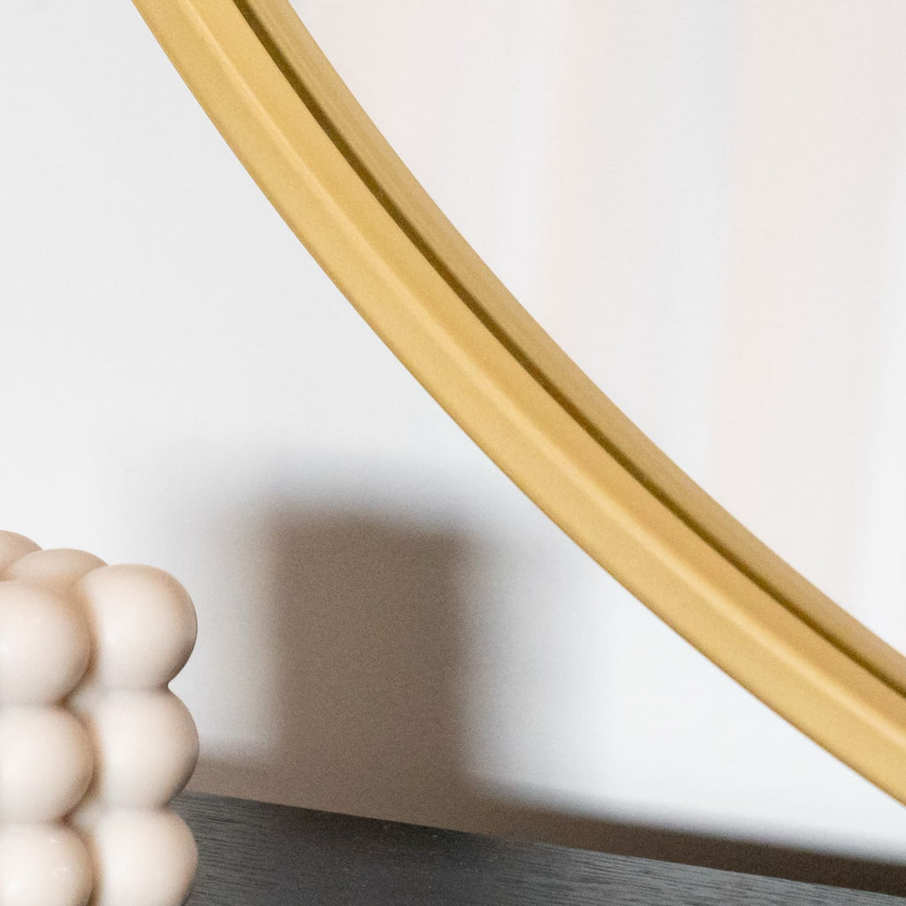 Rei - Large Round Gold Metal Circle Mirror - 90cm x 90cm - Joe’s Haven