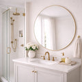 Rei - Large Round Gold Metal Circle Mirror - 90cm x 90cm - Joe’s Haven