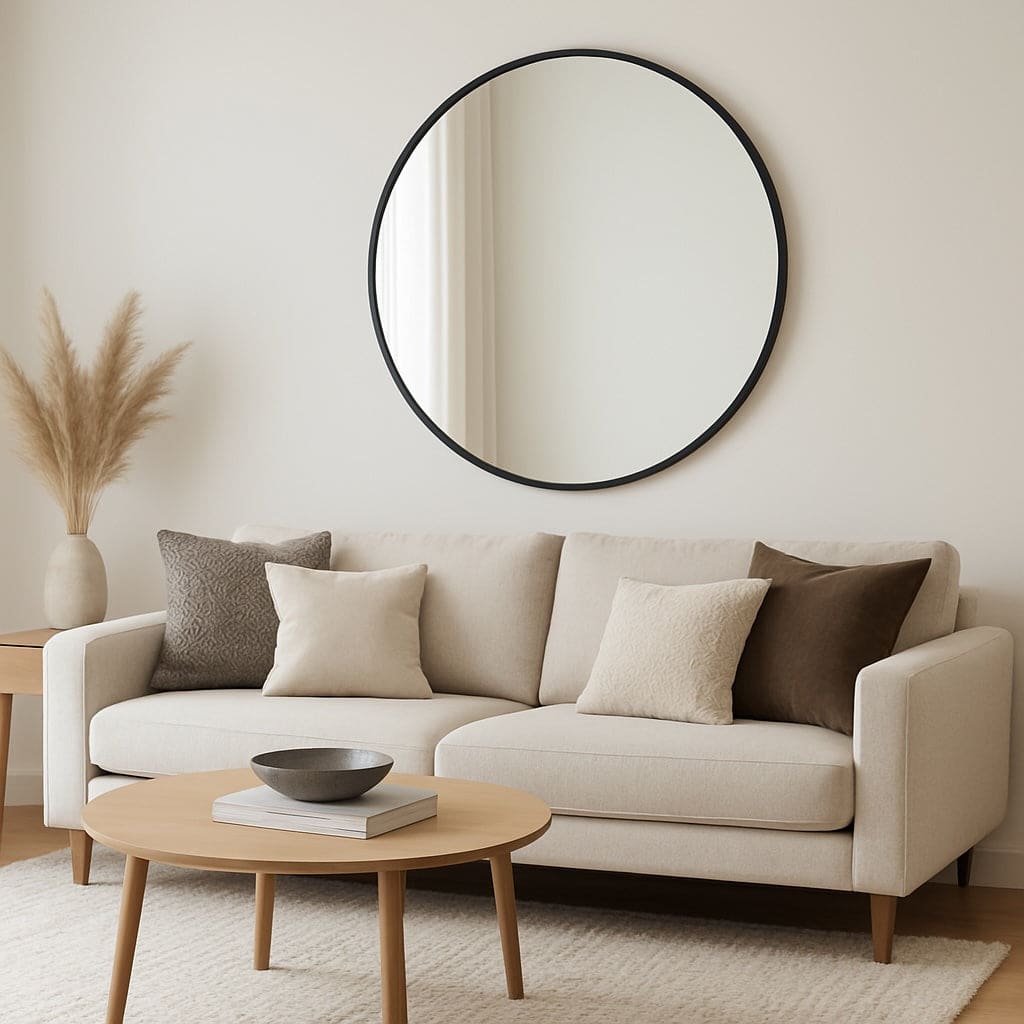Rei - Round Black Metal Circle Mirror - 70cm x 70cm - Joe’s Haven