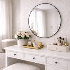 Rei - Round Black Metal Circle Mirror - 70cm x 70cm - Joe’s Haven