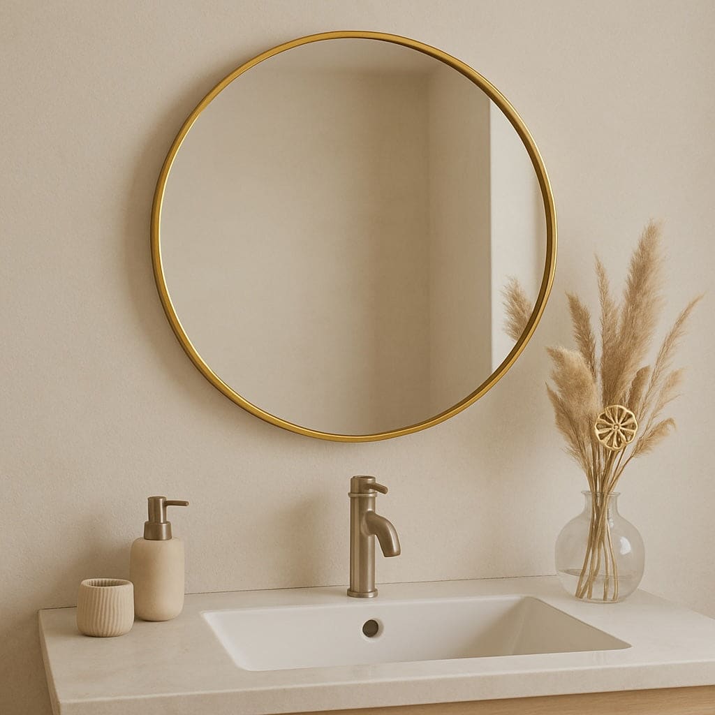 Rei - Round Gold Metal Circle Mirror - 50cm x 50cm - Joe’s Haven