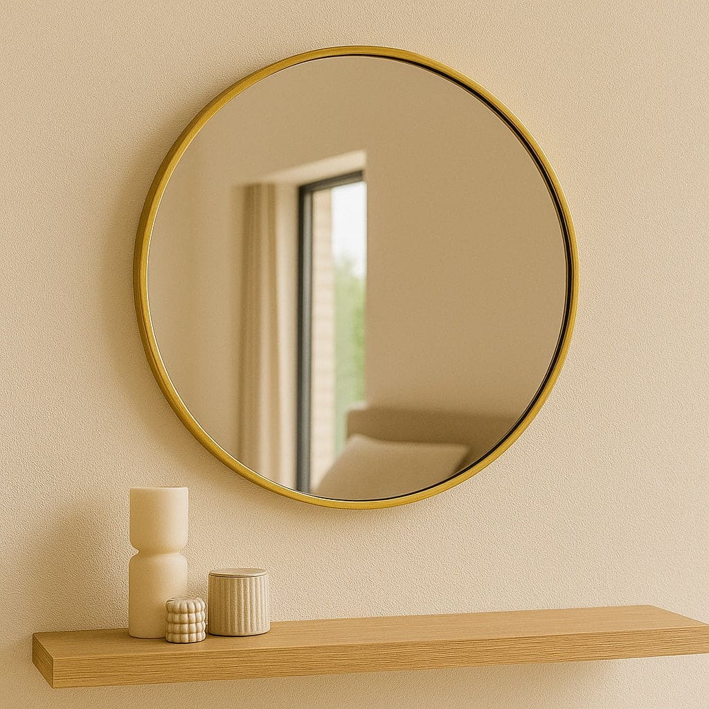 Rei - Round Gold Metal Circle Mirror - 50cm x 50cm - Joe’s Haven