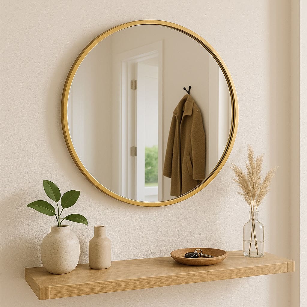 Rei - Round Gold Metal Circle Mirror - 50cm x 50cm - Joe’s Haven