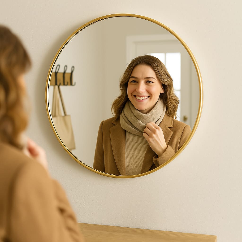 Rei - Round Gold Metal Circle Mirror - 70cm x 70cm - Joe’s Haven