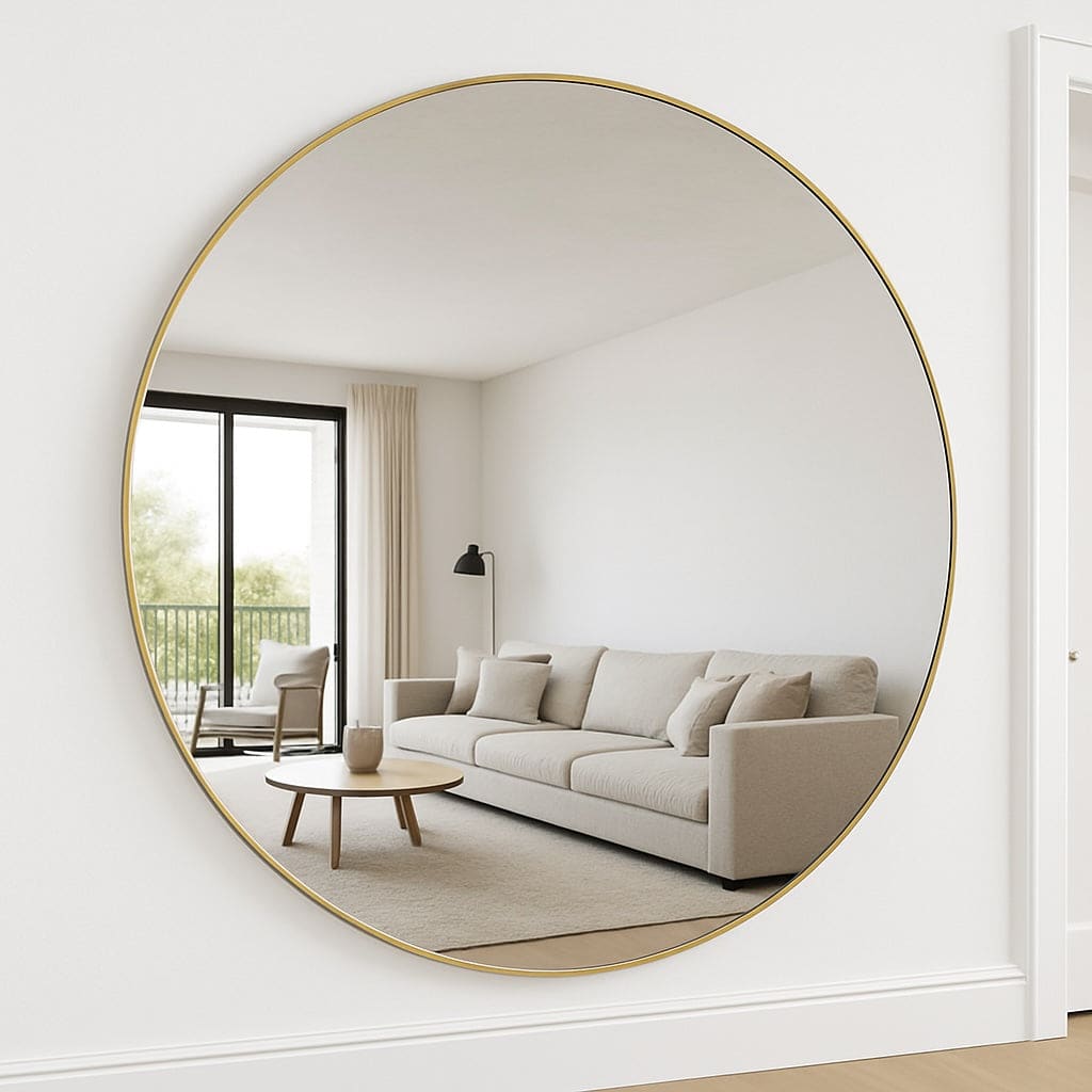 Rei - XXL Round Gold Metal Circle Mirror - 180cm x 180cm - Joe’s Haven
