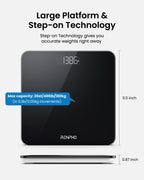 RENPHO Digital Bathroom Scale – High Precision, Black, 280x280mm - Joe’s Haven