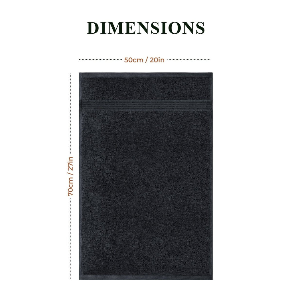 Rhodes Towel Black 100% Cotton Hand Bath Towels, Sheets & Face Cloths - Joe’s Haven