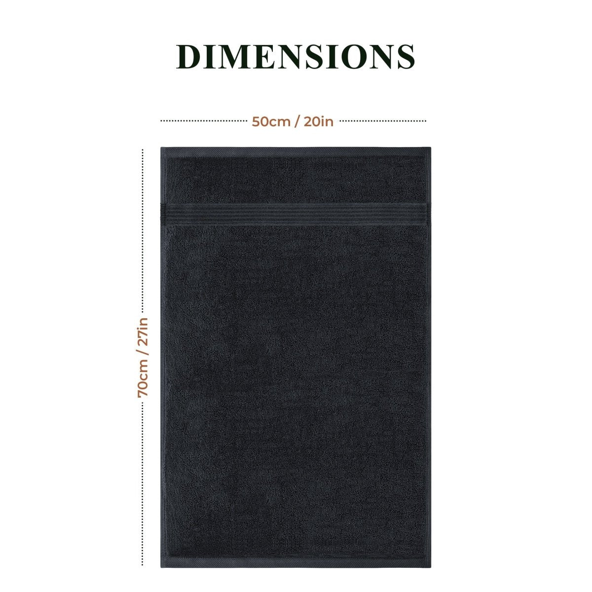 Rhodes Towel Black 100% Cotton Hand Bath Towels, Sheets & Face Cloths - Joe’s Haven