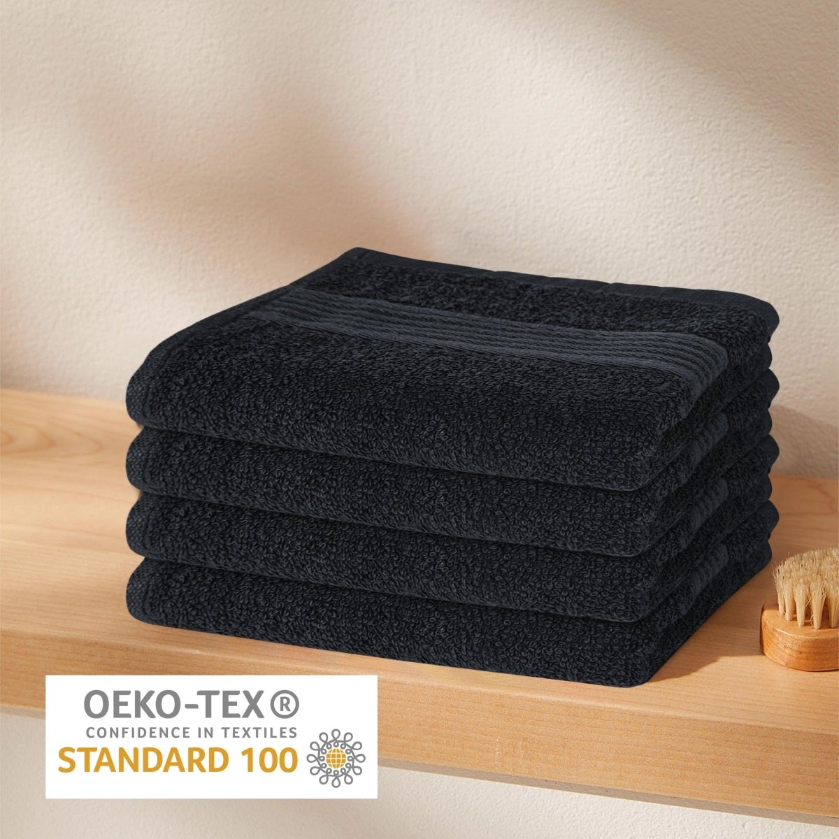 Rhodes Towel Black 100% Cotton Hand Bath Towels, Sheets & Face Cloths - Joe’s Haven