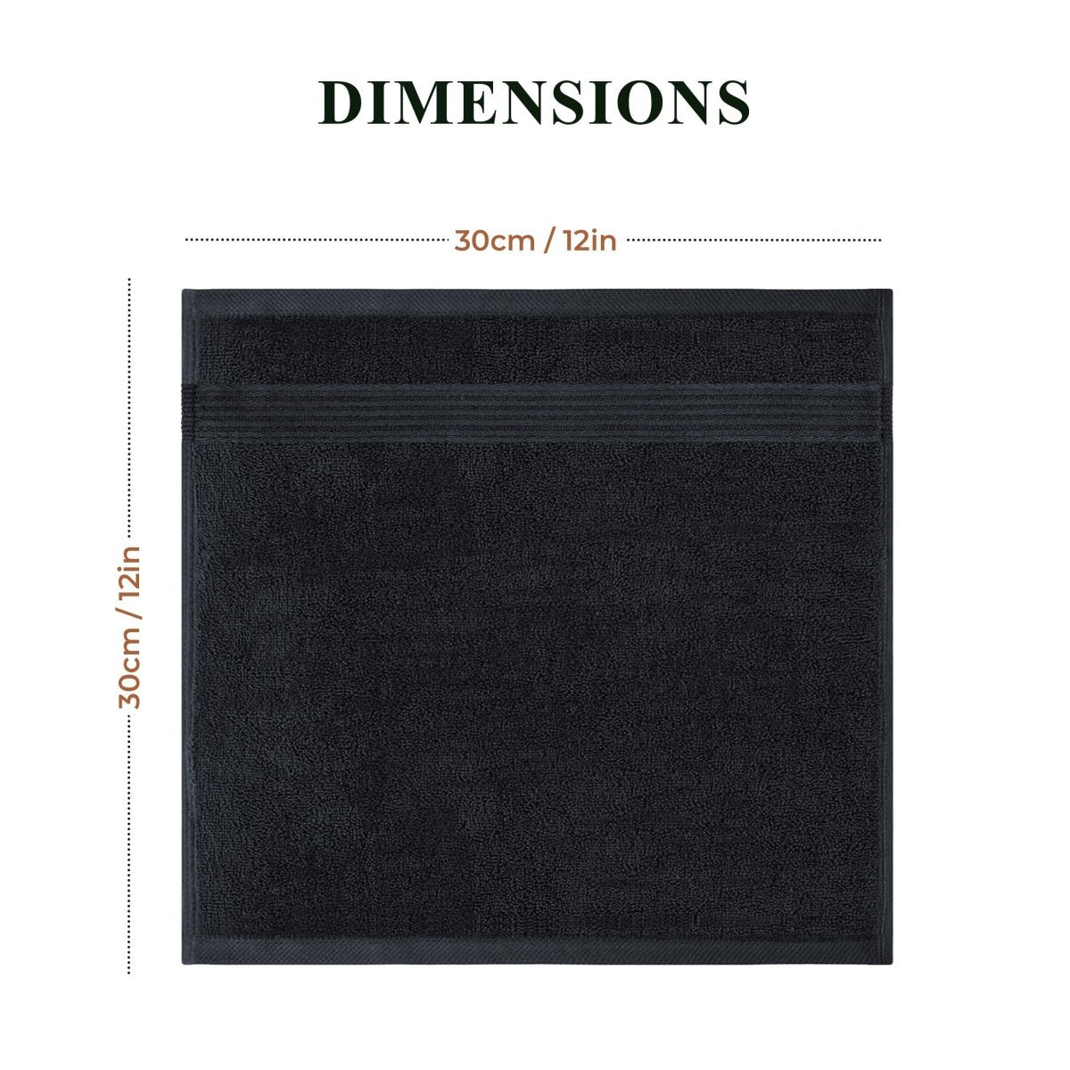 Rhodes Towel Black 100% Cotton Hand Bath Towels, Sheets & Face Cloths - Joe’s Haven