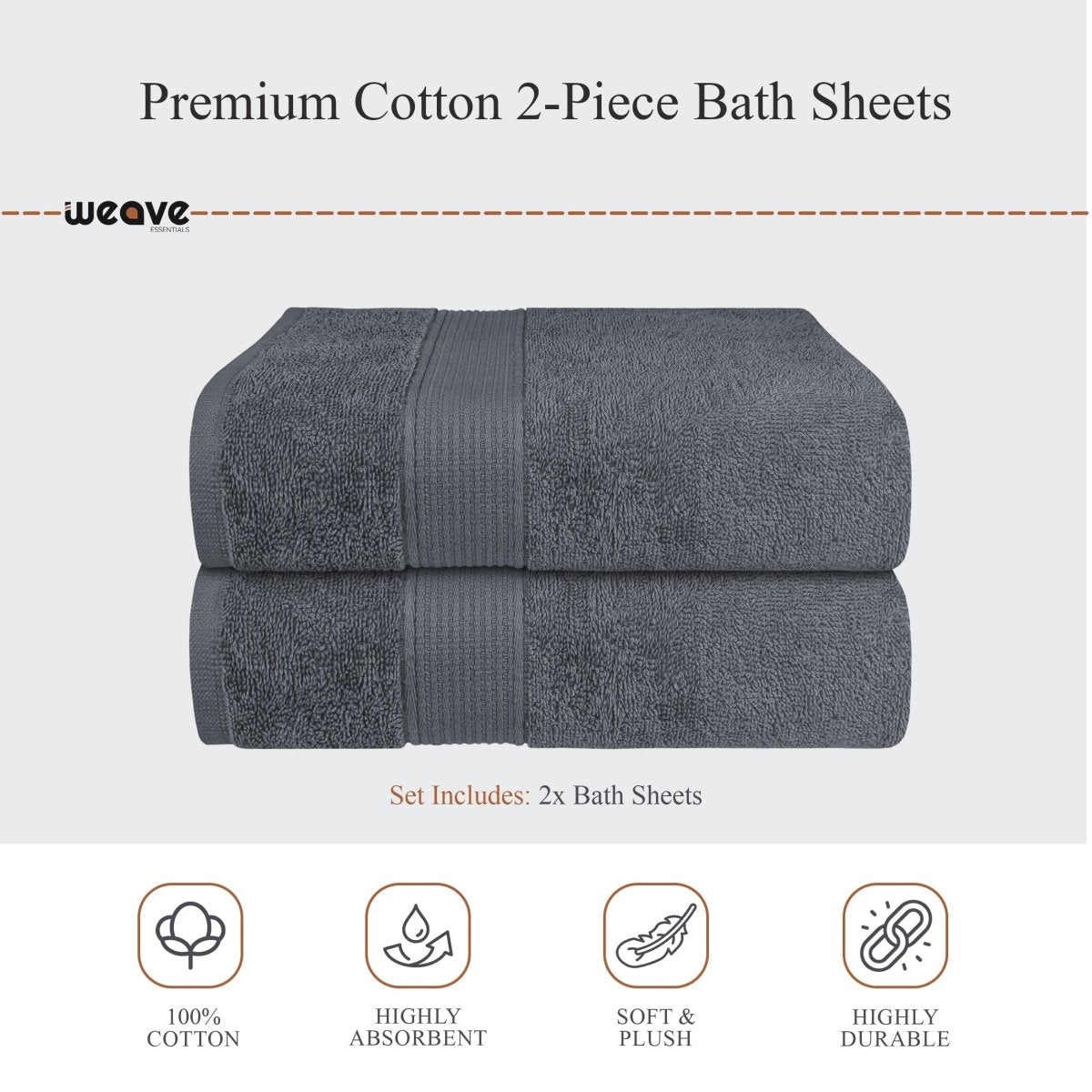Rhodes Towel Grey 100% Cotton Hotel Quality Hand Bath Towels, Sheets & Face Cloths - Joe’s Haven