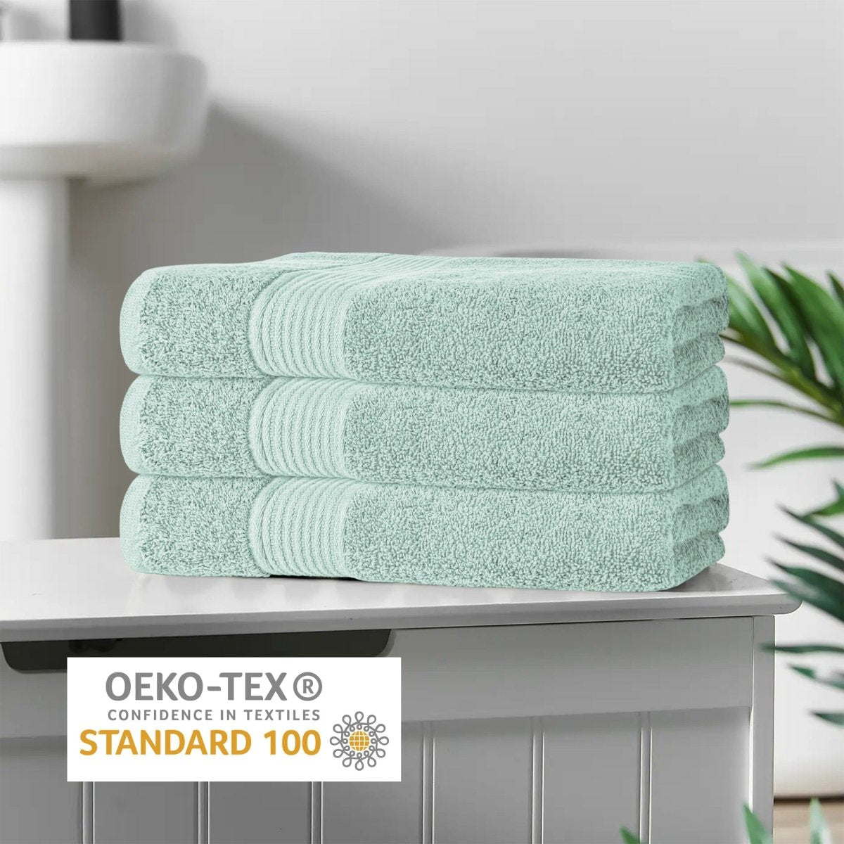 Rhodes Seafoam 100% Cotton Hotel Quality Towels - Joe’s Haven