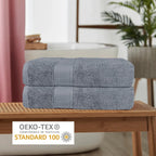 Rhodes Towel Silver 100% Cotton Hotel Quality Towels - Joe’s Haven