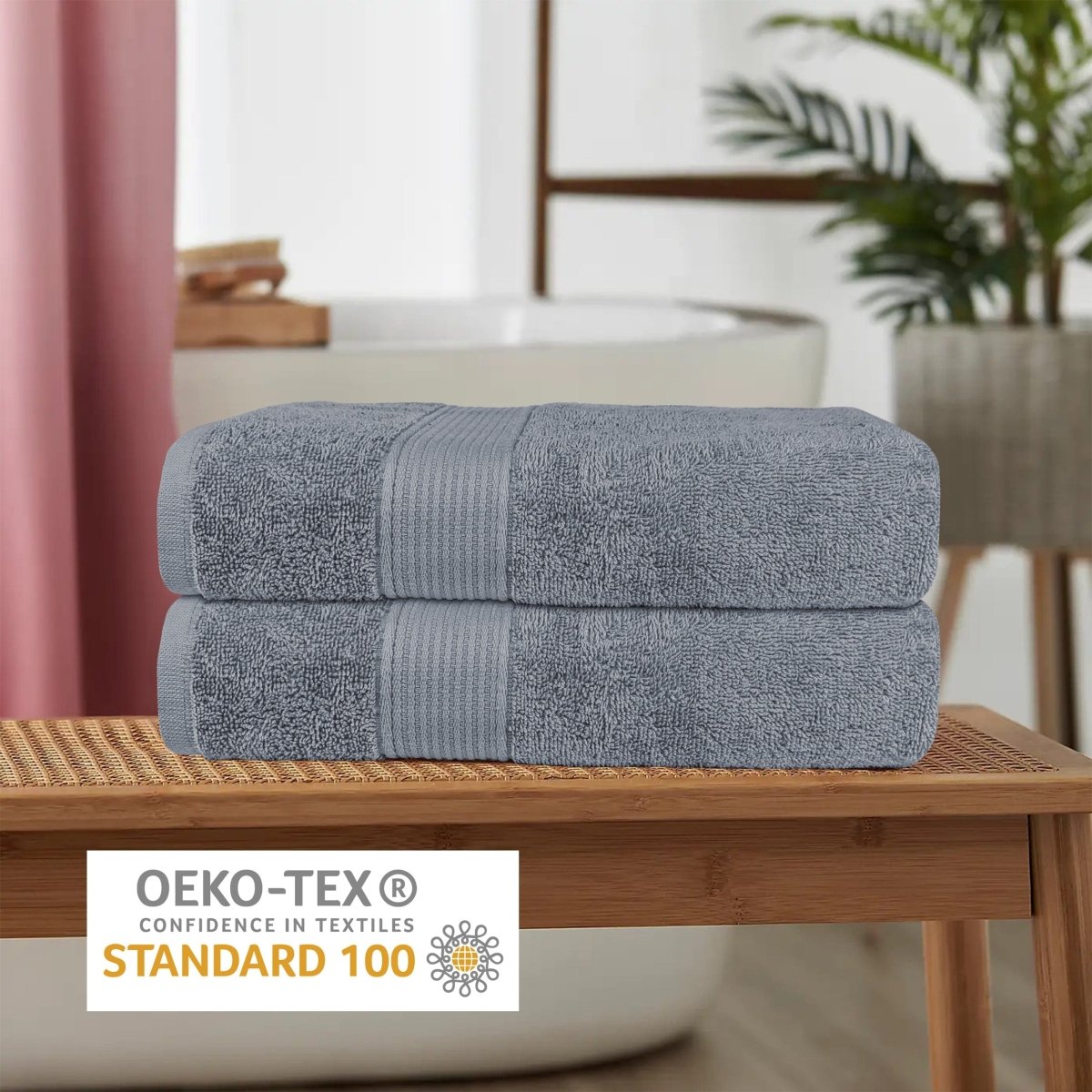 Rhodes Towel Silver 100% Cotton Hotel Quality Towels - Joe’s Haven