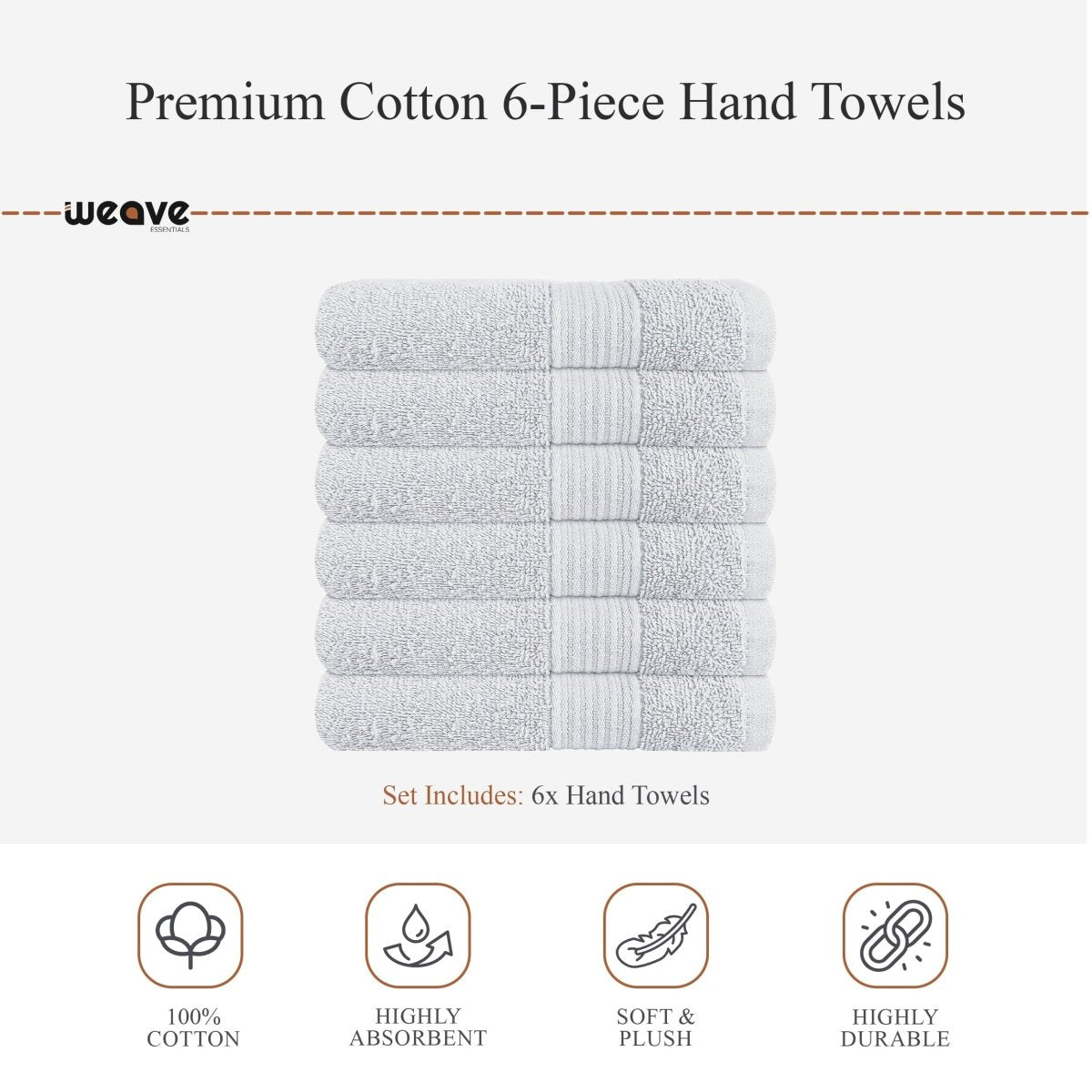 Rhodes Towel White 100% Cotton Hotel Quality Towels - Joe’s Haven