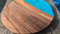 English Walnut and blue resin coffee table - Joe’s Haven