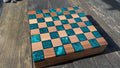 Walnut and teal resin chess board - Joe’s Haven
