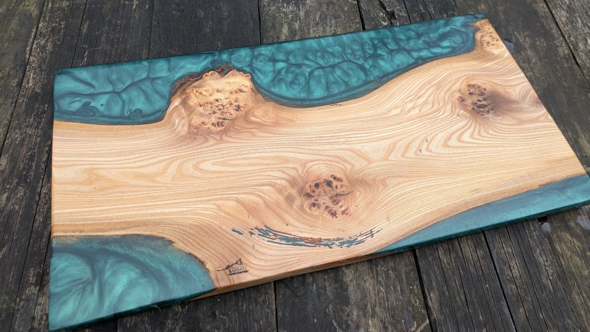 British Elm and dark green resin board - Joe’s Haven